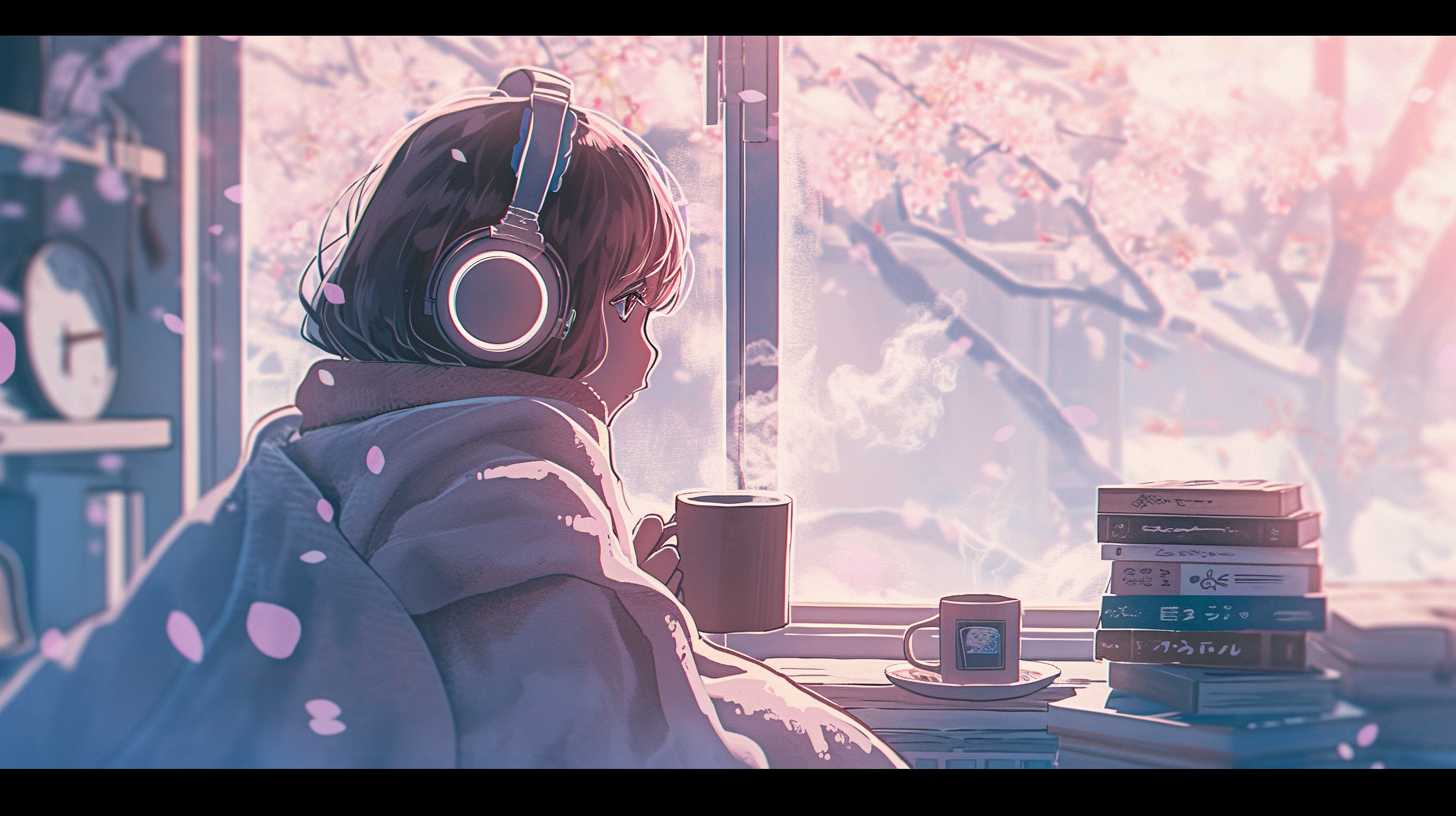 スマホで通勤中にアニメを視聴する30〜50代のビジネスパーソンを象徴するイラスト